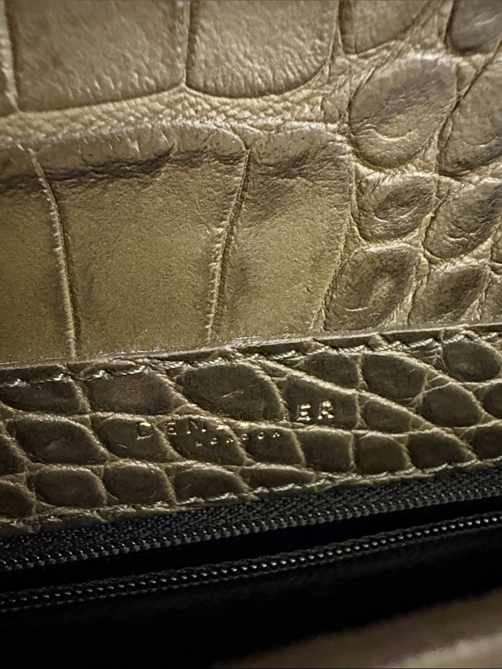 DeMellier Black Croc-Embossed Mini Crossbody with Gold Square Clasp - Picture 5 of 13
